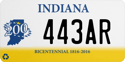 IN license plate 443AR