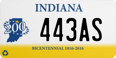 IN license plate 443AS