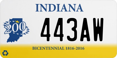 IN license plate 443AW