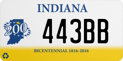 IN license plate 443BB