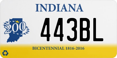 IN license plate 443BL