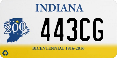 IN license plate 443CG