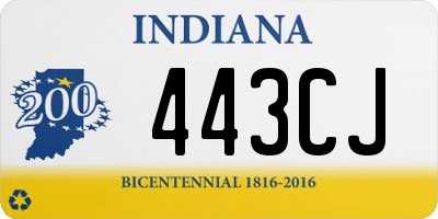 IN license plate 443CJ
