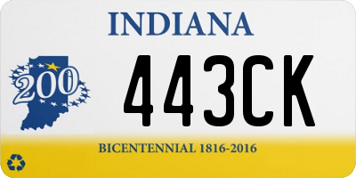 IN license plate 443CK