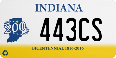 IN license plate 443CS