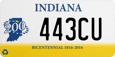 IN license plate 443CU