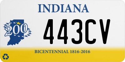 IN license plate 443CV