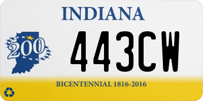 IN license plate 443CW