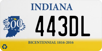 IN license plate 443DL