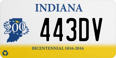 IN license plate 443DV