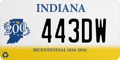 IN license plate 443DW