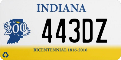 IN license plate 443DZ