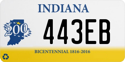 IN license plate 443EB