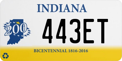 IN license plate 443ET