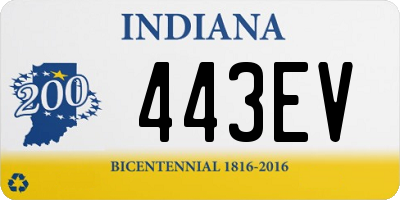 IN license plate 443EV