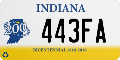 IN license plate 443FA