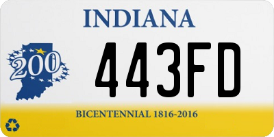 IN license plate 443FD