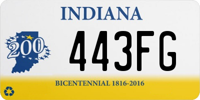 IN license plate 443FG