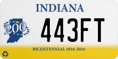 IN license plate 443FT