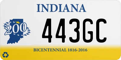 IN license plate 443GC