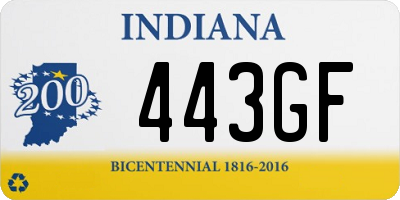 IN license plate 443GF