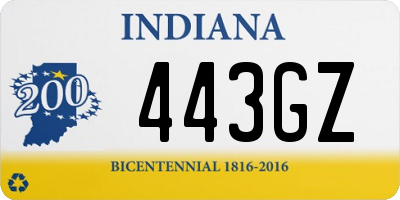 IN license plate 443GZ