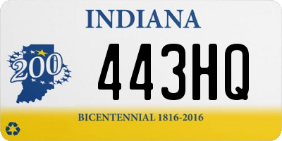 IN license plate 443HQ