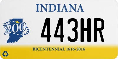 IN license plate 443HR