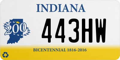 IN license plate 443HW