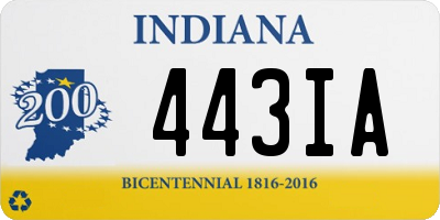 IN license plate 443IA