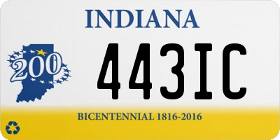 IN license plate 443IC