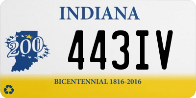 IN license plate 443IV