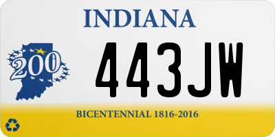 IN license plate 443JW