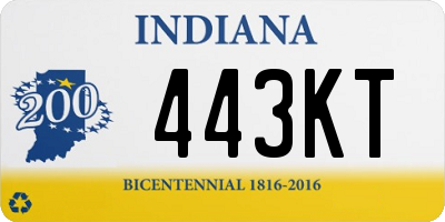 IN license plate 443KT