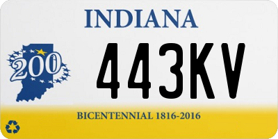 IN license plate 443KV