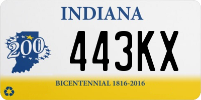 IN license plate 443KX