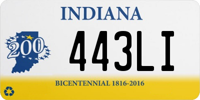 IN license plate 443LI