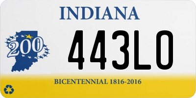 IN license plate 443LO