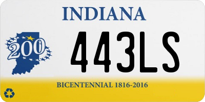 IN license plate 443LS