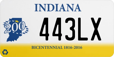 IN license plate 443LX