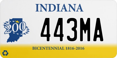 IN license plate 443MA