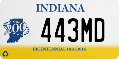 IN license plate 443MD