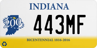 IN license plate 443MF