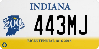 IN license plate 443MJ