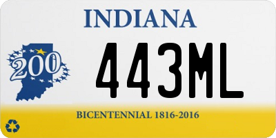 IN license plate 443ML