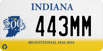 IN license plate 443MM