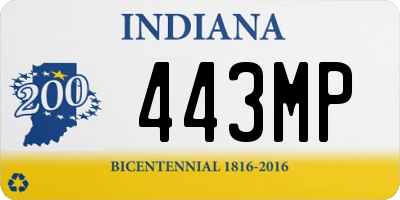 IN license plate 443MP