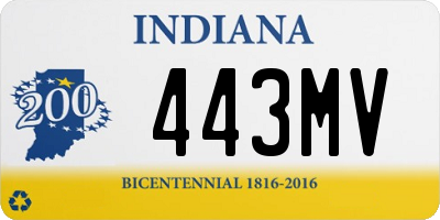 IN license plate 443MV