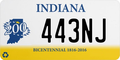 IN license plate 443NJ