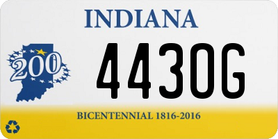 IN license plate 443OG